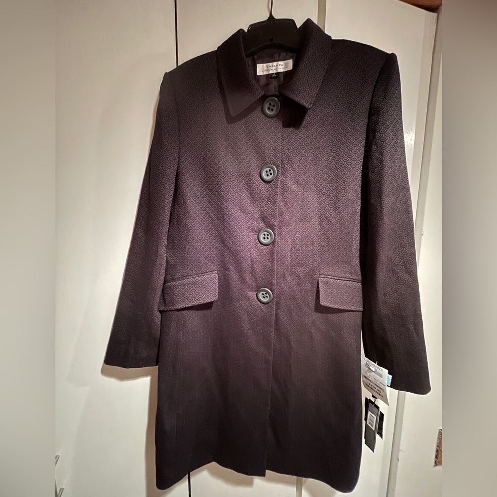 Tahari by Arthur S Levine Mohar Overcoat Dress Coat Blazer Fall Jacket 14 $320